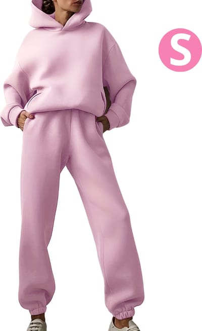 Bovista Joggingpak Dames - Huispak - Trainingspak - Volwassenen - Capuchon - Jogging Pak - Joggingspak - Roze - Maat S