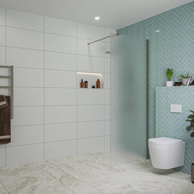 FugaFlow Eccelente Vetro inloopdouche badkamer - 80x200cm - mat glas - wandarm - gunmetal