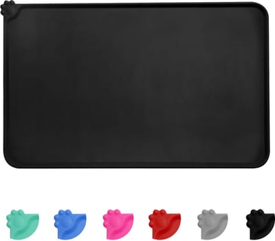 La'Moussawi ® Siliconen Voedingsmat voor Huisdieren - Antislip en Waterdicht - Geschikt voor Katten en Kleine Honden - Zwart