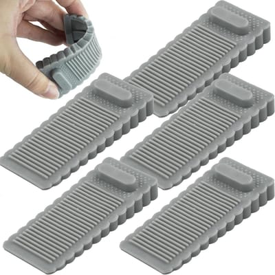 Deur Stopper - Deur Wedge - Stil Thuis - Zacht Rubber - 5 Stuks - Grijs
