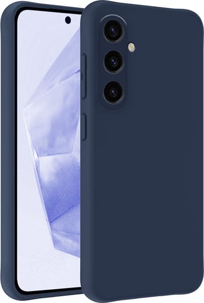 Hoesje - Geschikt voor Samsung Galaxy A35 - Sterk & Shockproof - Siliconen Case - Hoes Cover - Telefoonhoes - Donkerblauw