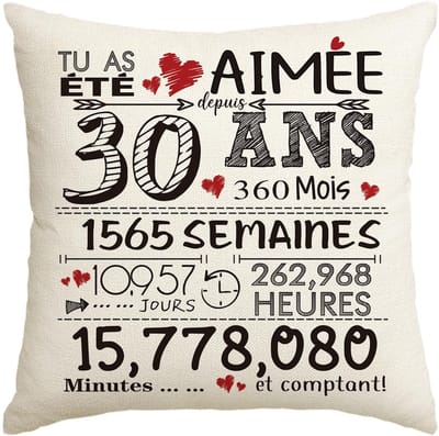 Dailygoody - Verjaardagscadeau kussensloop - 30 jaar - Ultrazacht gevoel - 45 x 45 cm - Huishouden - Decoratie - Geschikt voor elke ruimte - Warm en m...