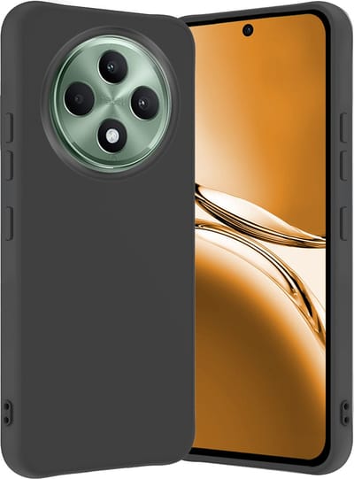 Hoes - Geschikt voor Oppo Reno 12 F - Sterk & Shockproof - Hoesje Cover - Siliconen Case - Zwart