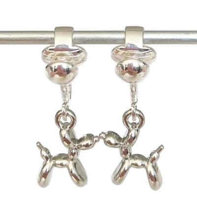 Clip Oorbellen Kinderen - Oorclips - Ballonnen Hond - Zilver - Hangoorbellen - MNQ bijoux