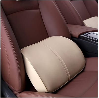 Daity Memory Foam Lendensteunkussen - Midden-/Ondersteuningskussen - voor Autostoelen - Bureaustoelen - Fauteuils - enz. (Beige)