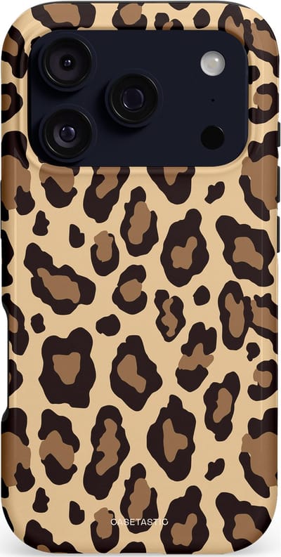 Casetastic hoesje geschikt voor Apple iPhone 17 Pro - MagSafe - Dubbellaagse bescherming - Wilde Panter - Fashion Case - Zwart Taupe Crème