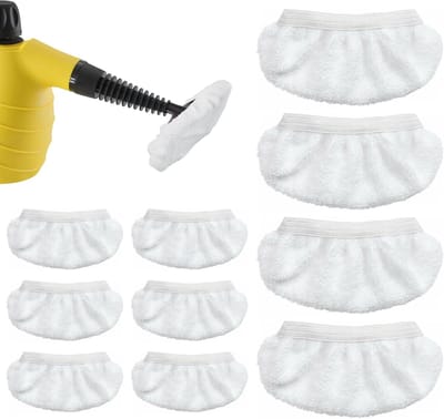 Stoomdweilpads - Reservehoezen - Vloeren Reinigen - Wasbaar - 10 stuks - Wit