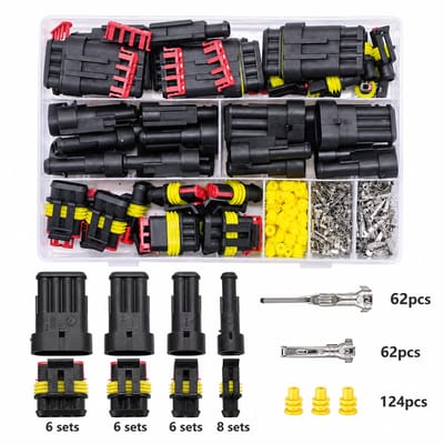 BOTC Waterdichte Stekker Connector Set - 352-Delige Kabelconnectoren & Autostekkers - Elektrische Connectoren voor Auto, Motor & Boot
