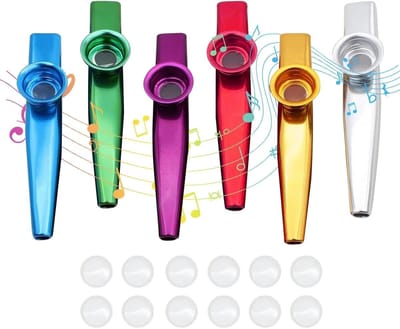 Kazoo Slaginstrument Multipack Kazoo Muziekinstrumenten voor Muziek Spelen en Instrumentale Begeleiding Metalen Kazoos Fluit Pack van 6