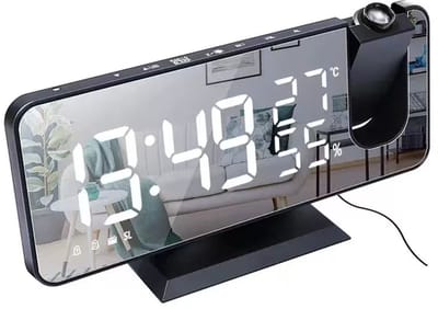 Multifunctionele Radio Projectieklok - Groot Scherm LED Digitale Wekker - Temperatuur- en Vochtigheidsweergave - Automatisch Zoeken en Opslaan van Zenders - Dubbele Alarmen - 4 Niveaus Helderheidsaanpassing