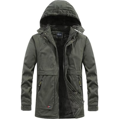 Herfst/Winter Katoenen Jas voor Mannen, Verdikt en Fluweel, Middellange Katoenen Jas, Gewassen Katoenen Jas, Trendy Herenmode, Modieus, Los en Veelzijdig 4XL