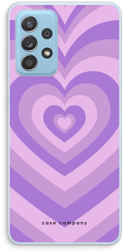 Case Company® - Hoesje geschikt voor Samsung Galaxy A73 hoesje - Hart Paars - Soft Cover Telefoonhoesje - Bescherming aan alle Kanten en Schermrand