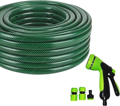 Flexibele Tuinslang 30M - Versterkte PVC Slang met Connectoren voor Buiten
