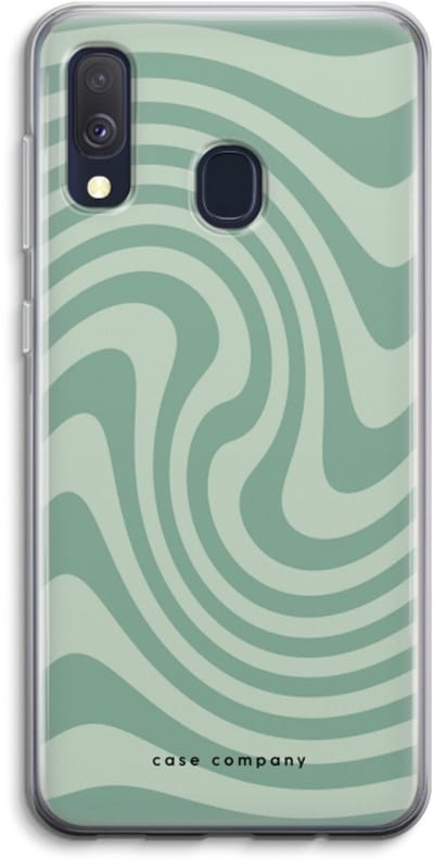 Case Company® - Hoesje geschikt voor Samsung Galaxy A40 hoesje - Swirl Groen - Soft Cover Telefoonhoesje - Bescherming aan alle Kanten en Schermrand