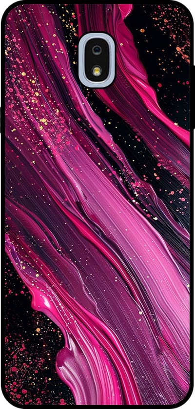 Smartphonica Telefoonhoesje Geschikt voor Samsung Galaxy J7 2018 met marmer opdruk - TPU backcover case marble design - Paars Roze geschikt voor Samsung Galaxy J7 2018