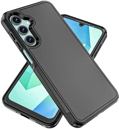 Hoesje Geschikt voor Samsung Galaxy A16 - Compatibel met MagSafe - Back Cover met Magneet - Dual-Layer Hybride Case Zwart