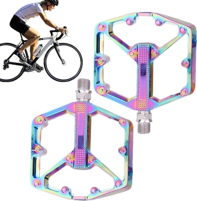 Fiets pedalen - Platte vervangers - Buiten fietsen - Verbeterd tractiesysteem - 23 cm lengte - Dubbele kleur