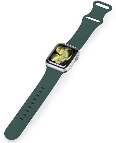 Horloge Bandje Geschikt voor Apple Watch 1, 2, 3, 4, 5, 6, 7, 8, 9, 10, 11, SE - 42/44/45/46 mm Bandje Siliconen Polsband - Siliconen Bandje Smartwatch - Donkergroen