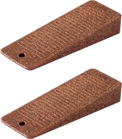 Eliot® flexibele siliconen deurstoppers - kurk-look - 2 stuks - wig-vorm