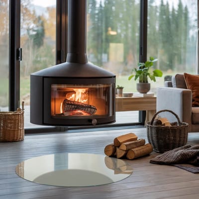 Coloray Vloerplaat Houtkachel - Plaat voor Onder Houtkachel - 80 cm x 80 cm - Open Haard Accessoires - Groente Vloerplaat Kachel - Plaat Kachel - Plaat onder Houtkachel - Kachel Onderplaat - Onderplaat