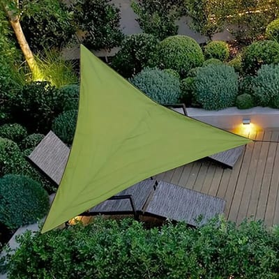 Schaduwdoek Driehoek - UV Blok 90% - Zonnezeil Waterdicht - Zonwering Doek - Schaduwdoek -4*4*4M-Legergroen