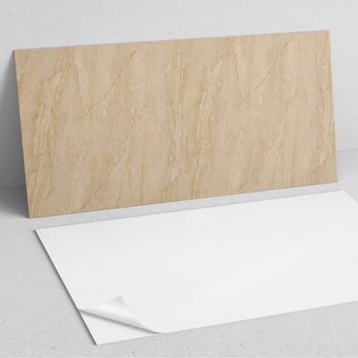 Coloray Wandpanelen Zelfklevend - Patroon dat marmer imiteert PVC Wandpaneel - 100 cm x 50 cm - Beige Wandbekleding Zelfklevend - 1 stuk - Texturen Wandpanelen Zelfklevend - Wandpaneel Keuken - Wandpanelen Badkamer