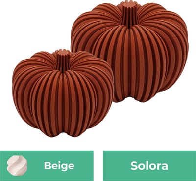 Solora pompoen beeld set – Decoratief beeld - Beige - 3d geprinte beeld – Herfst woondecoratie - 10CM & 12.5CM