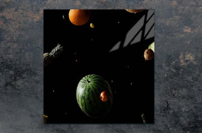 TMK ArtDeko Serie - Glazen Beschermplaat - 50x52 cm - Ovaal - Sierlijke Vruchten