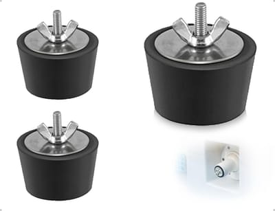 Set van 2 Rubber Overwintering Stoppers voor Zwembaden met RVS Bouten en Vleugelmoeren voor Afvoerlijnen (32-38mm)