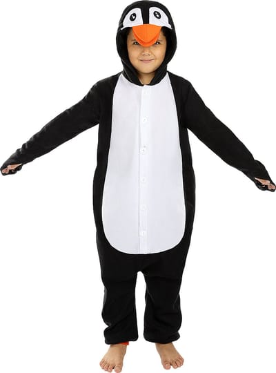 FUNIDELIA Pinguin Onesie voor Kinderen - Pinguin Kostuum - 97-104 cm