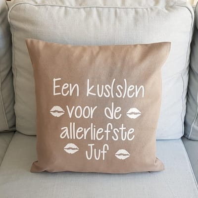 kussen kussenhoes juf cadeau bedankt verjaardag met tekst voor juf meester stage afscheid cadeau collega bedanken anders tekstbord man vrouw dames heren Juffendag cadeau Einde schooljaar juf