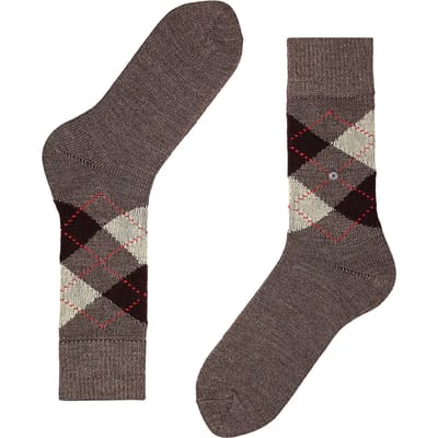 Burlington Preston gedessineerd materiaal sokken heren bruin - maat 40-46