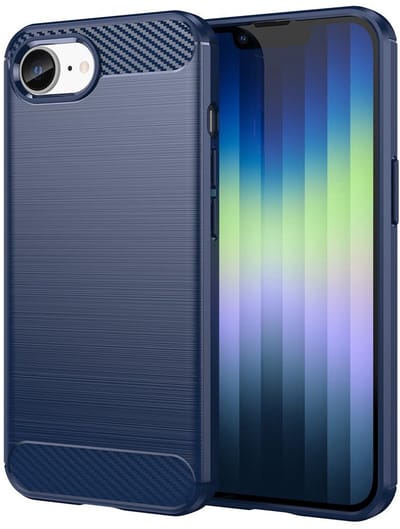Mobiq Carbon Look Hoesje geschikt voor iPhone 16e (2025) - Flexibele TPU Case