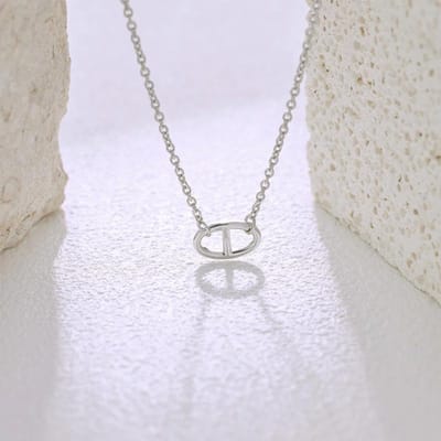Sterling zilveren 925 paar met letter D, eenvoudige modieuze varkensneus, onregelmatige, trendy, lichte, luxe, veelzijdige ketting, damesaccessoire 925