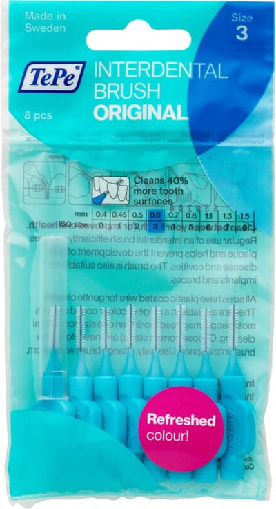 TePe Interdentale Ragers Origineel 0,6 mm Blauw - 8 stuks