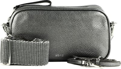 abro Leren Schoudertas Leather Shimmer Crossbody Bag Tina Anthracite Antraciet