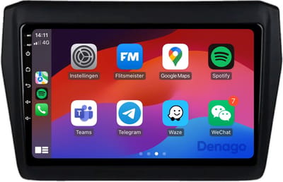 CarPlay autoradio geschikt voor Suzuki Swift (2017 t/m 2023) | 9 inch | Android 13 | Draadloos Apple CarPlay & Android Auto | 2GB + 32GB | QuadCore processor | Denago DNG-A145 | 2025 model | 2017 2018 2019 2020 2021 2022 2023 | Bluetooth & Wifi