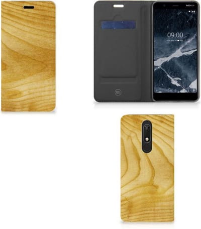Nokia 5.1 (2018) Book Wallet Case Licht Hout