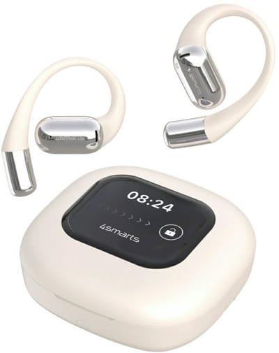 4smarts SkyBuds OWS - Bluetooth Koptelefoon - AI Scherm - Open-Ear Design - Beige