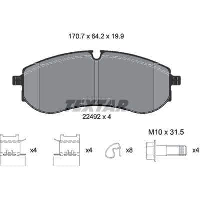 Remblokset TEXTAR 2249201, achter