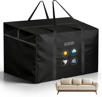 SnelShoppen - 600D Opslagtas voor Tuinkussens, Waterdicht, 80 x 80 x 60 cm | Robuuste 600D Oxford met Schouderbanden, Rits, Versterkte Handgreep