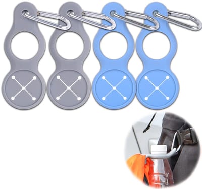 Dailygoods- Flessenhouder Set van 4 - Flexibele Siliconen - Riemtas/Clip - Rugzak - Outdoor-activiteiten - Veilig en Robuust - Fleshouder