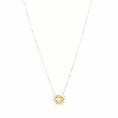 Bijoutheek Collier stralend hart parelmoer Goud