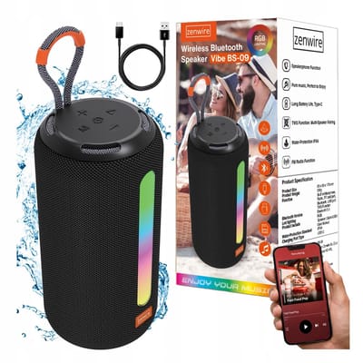Zenwire Vibe BS-09 Bluetooth Speaker - Draadloze Draagbare Luidspreker 26W - Bluetooth 5.3 - FM Radio - IPX4 - TWS - USB-C - Micro SD - RGB
