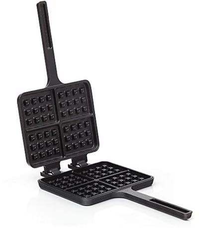 Gietijzeren Wafelvorm voor Belgische Wafels - Rustieke Wafelmaker voor Fornuis en Grill