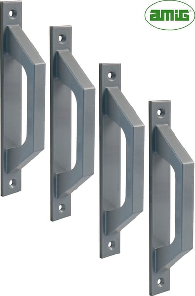 AMIG Deurgreep Schuifdeur – 198x25mm – Aluminium – Loftdeur - Mat Zilver - 4 Stuks