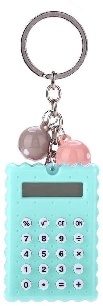 Dailygoods - Mini Draagbare Keychain Calculator - Schattige Koekjesstijl - Compact en Gebruiksvriendelijk - Groen - 8-bit Display - Ideaal voor Kinder