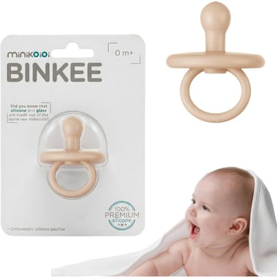 Sucette Apaisante Dynamique en Silicone Beige 1 pièce. MinikOiOi 0 m+