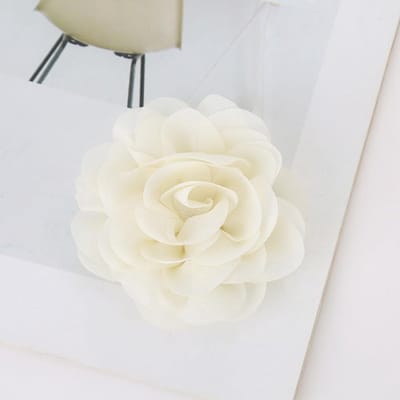 Chiffon Bloemen - Stoffen Bloemen - DIY Accessoires Maken - Zachte Zijde Stof - 9 CM - Wit