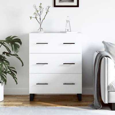 vidaXL - Dressoir - 69,5x34x90 - cm - bewerkt - hout - wit